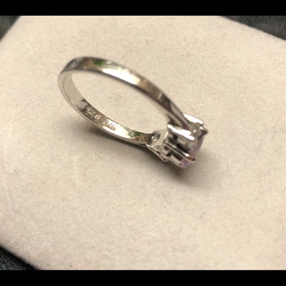 Sterling Silver Amethyst and Diamond Ring Size 6 - Picture 2 of 2